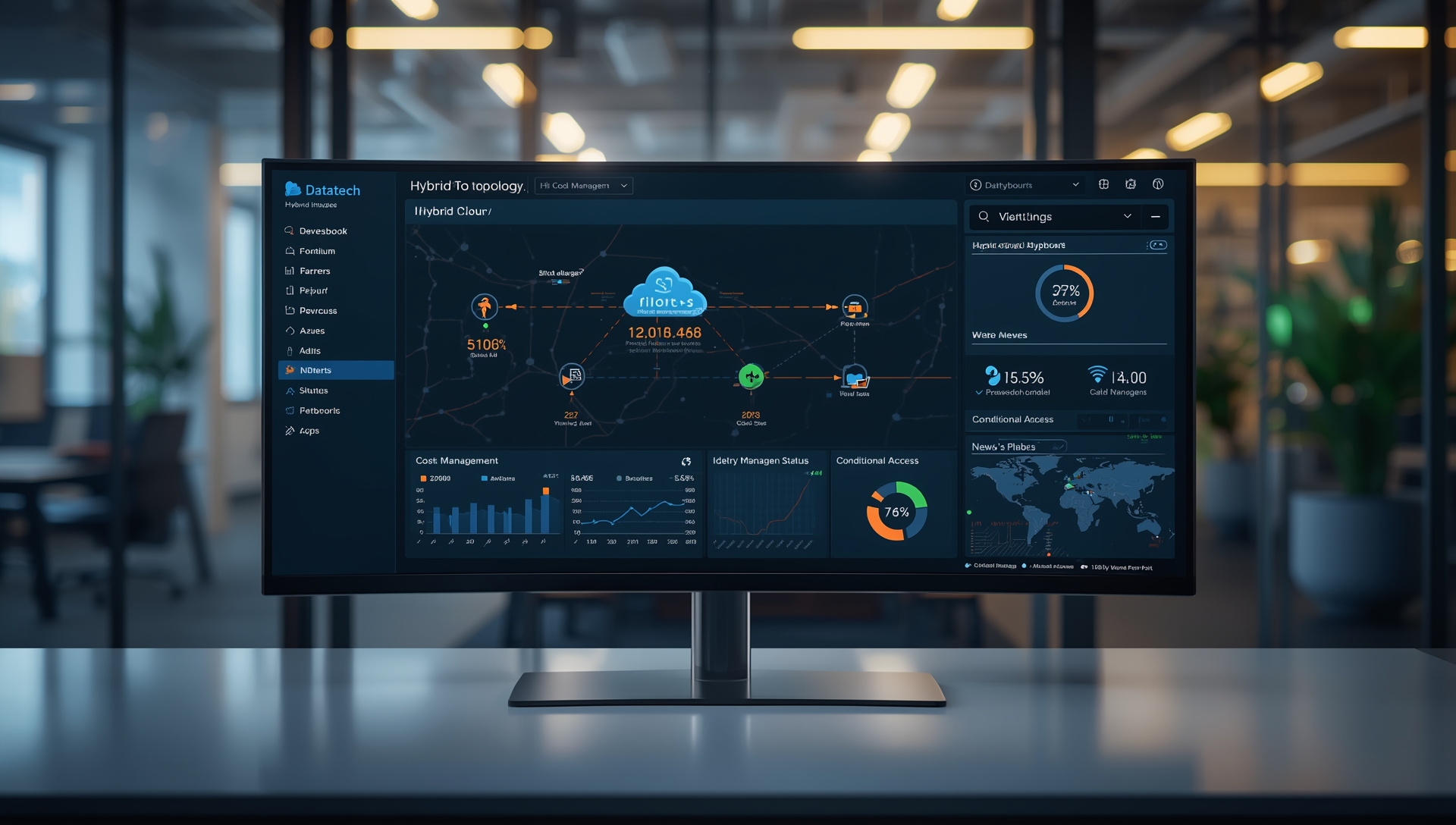 Datatech hybrid cloud and infrastructure management dashboard