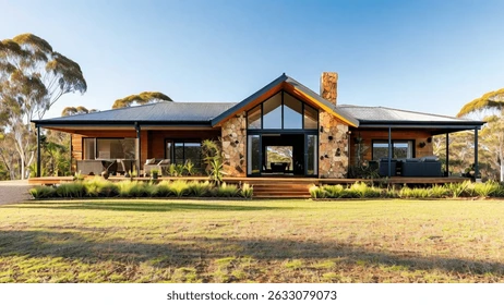 Farmhouse and office buildings on a rural property