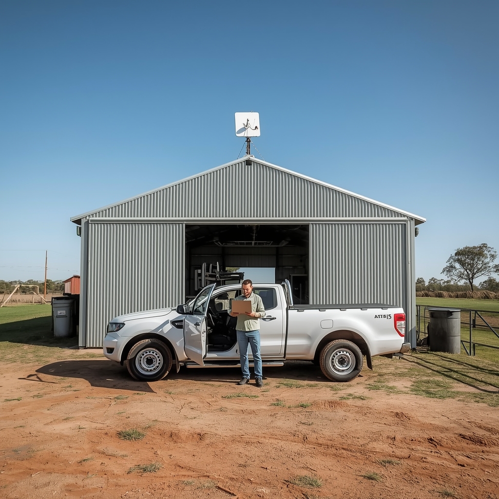 Agricultural property with connectivity and sheds