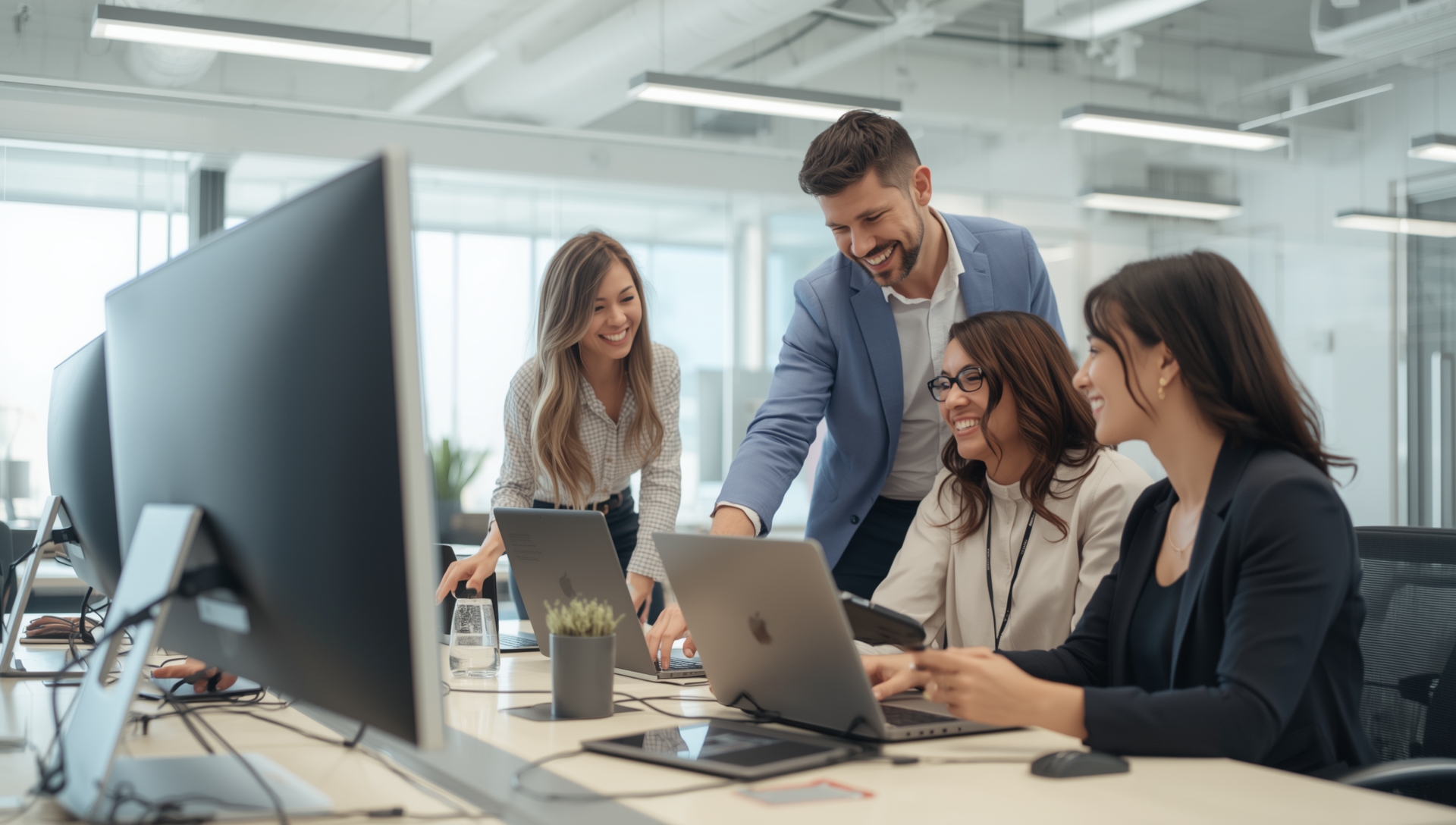 Teams collaborating with managed IT support